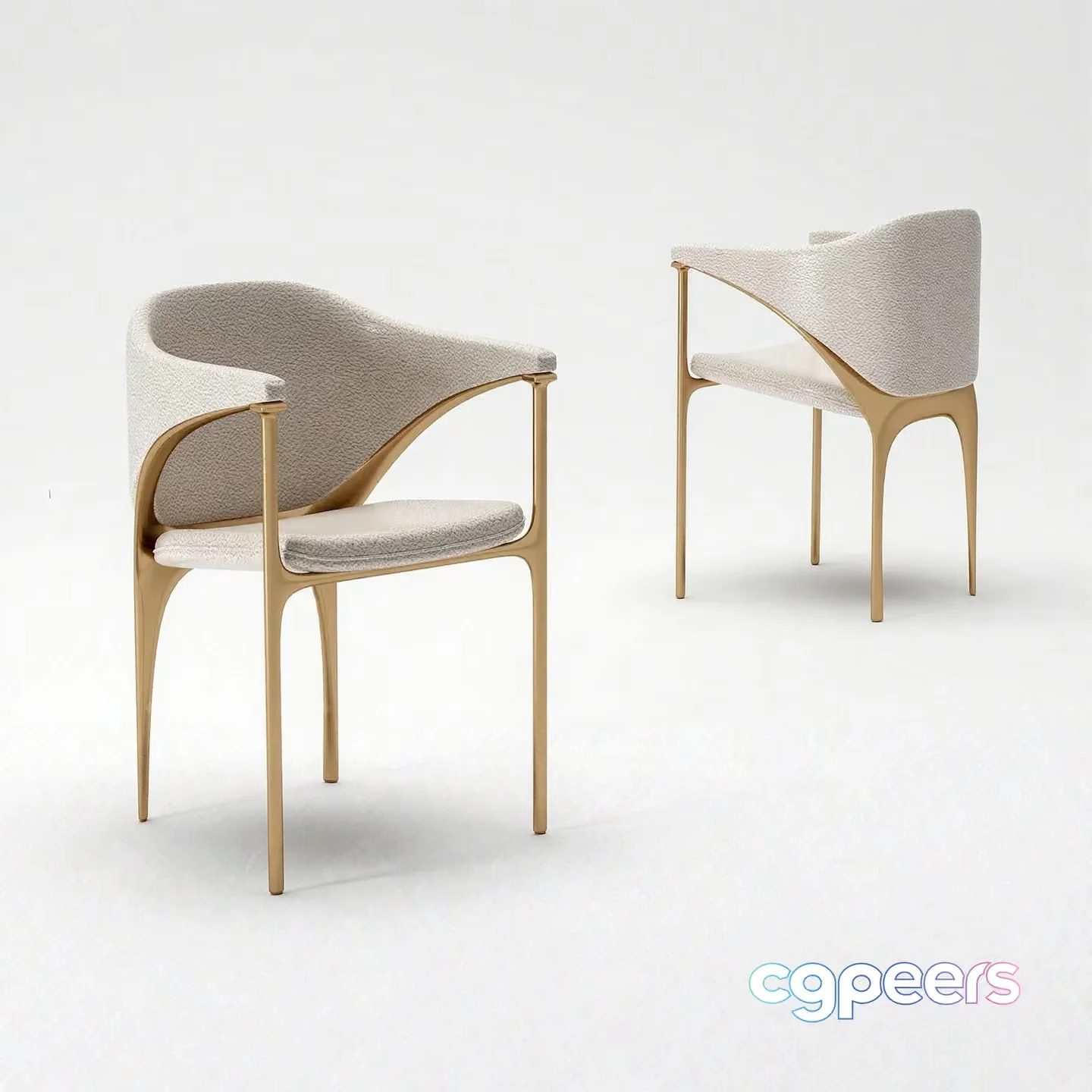Modern Gold Chair 3D Model – 14855 – CORONA Render
