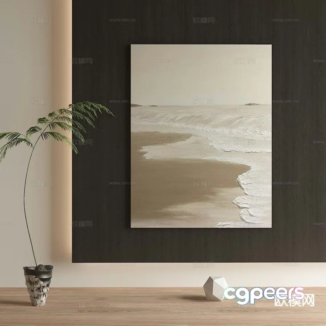 Wabi-sabi painting texture painting decorative painting hanging painting 3D model