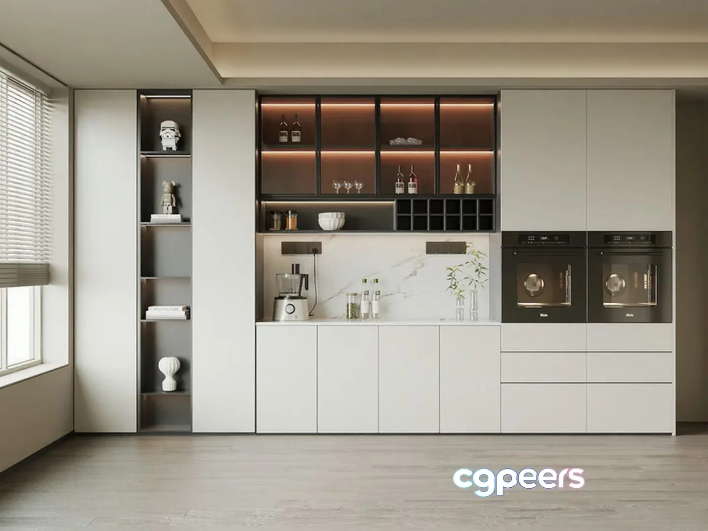 Modern Kitchen Cabinet 3D Model – 16296 – VRAY Render