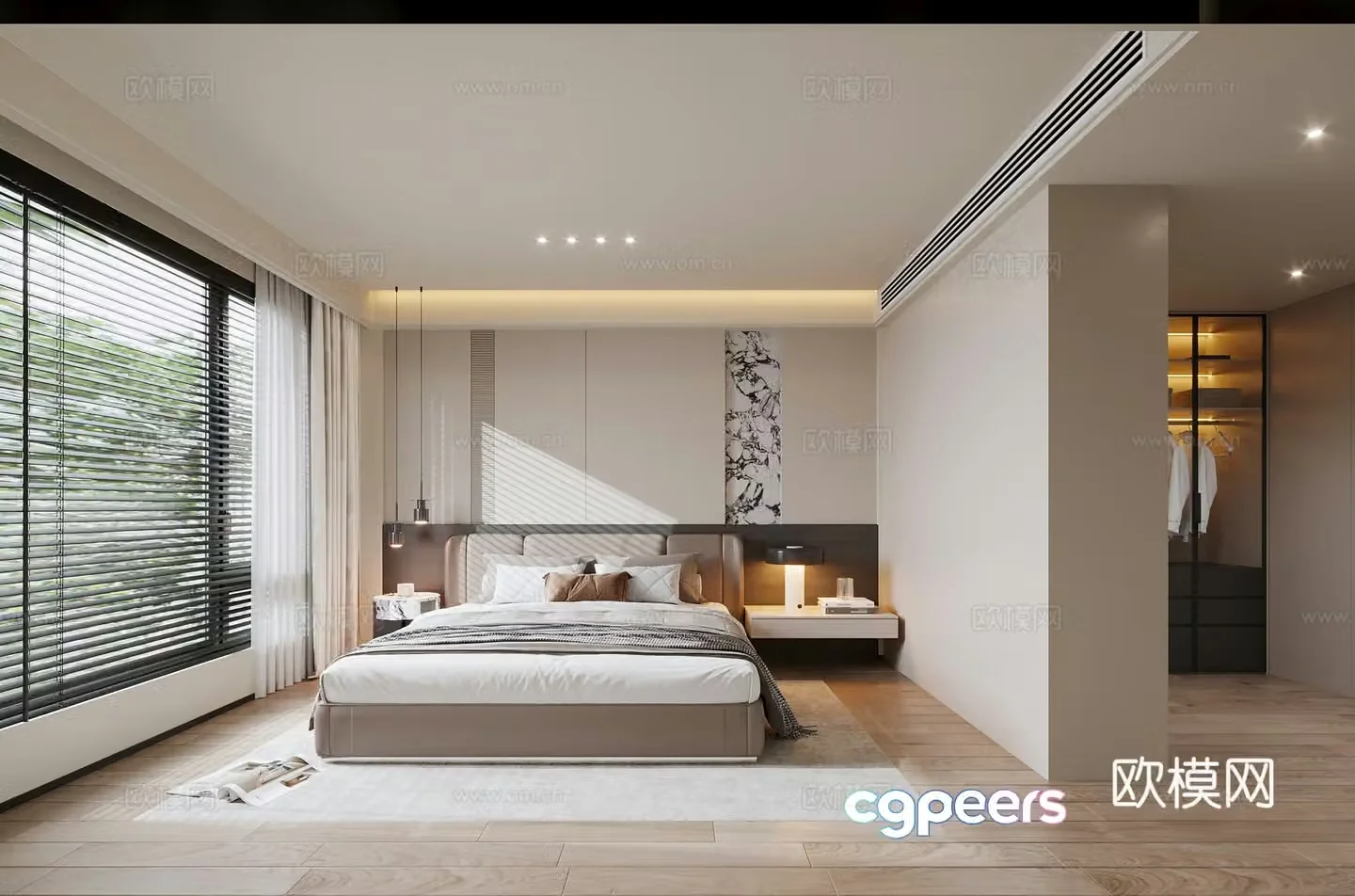 Modern bedroom Creamy bedroom Italian bedroom Modern minimalist bedroom Master room 3d model