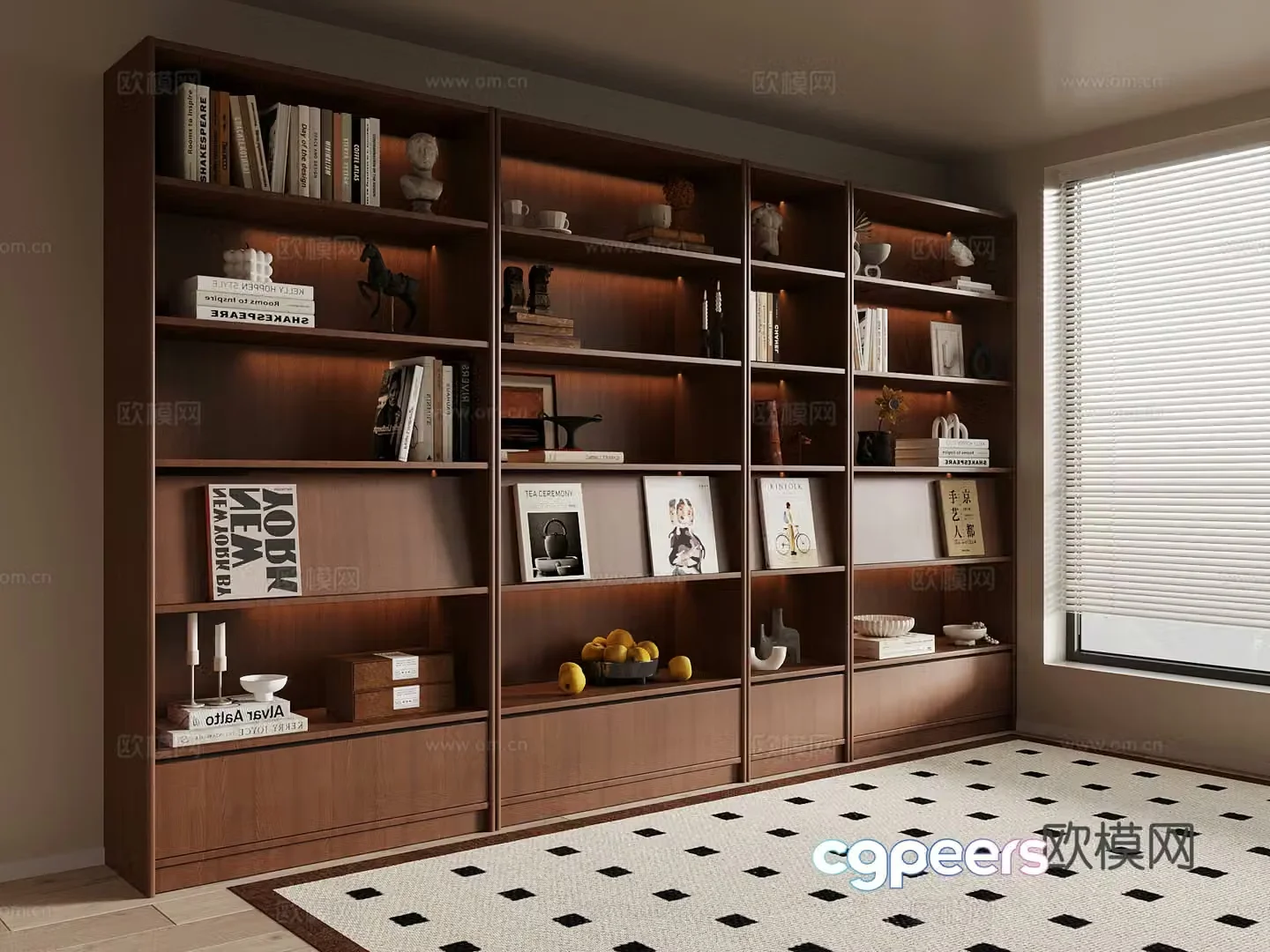 025 Bookcase Middle style bookcase 3D model