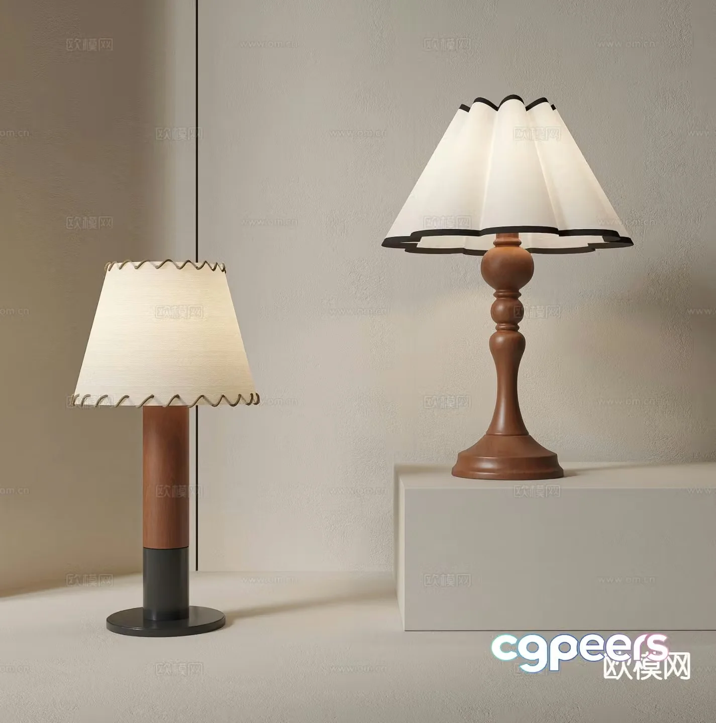 Medieval style desk lamp 3d model