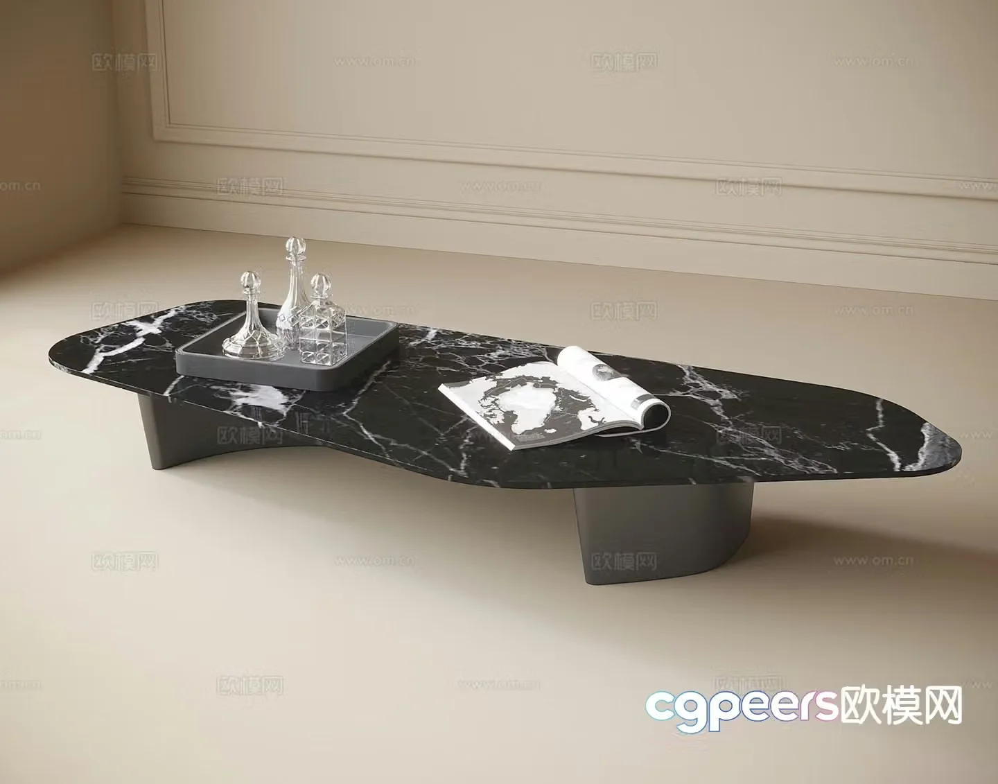 Marble coffee table 3d model