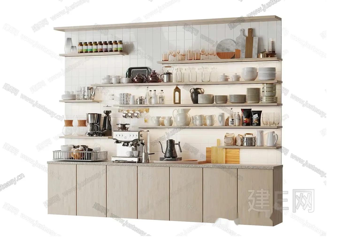 Kitchen Storage And Prep Area 3D Model – 13308 – VRAY Render