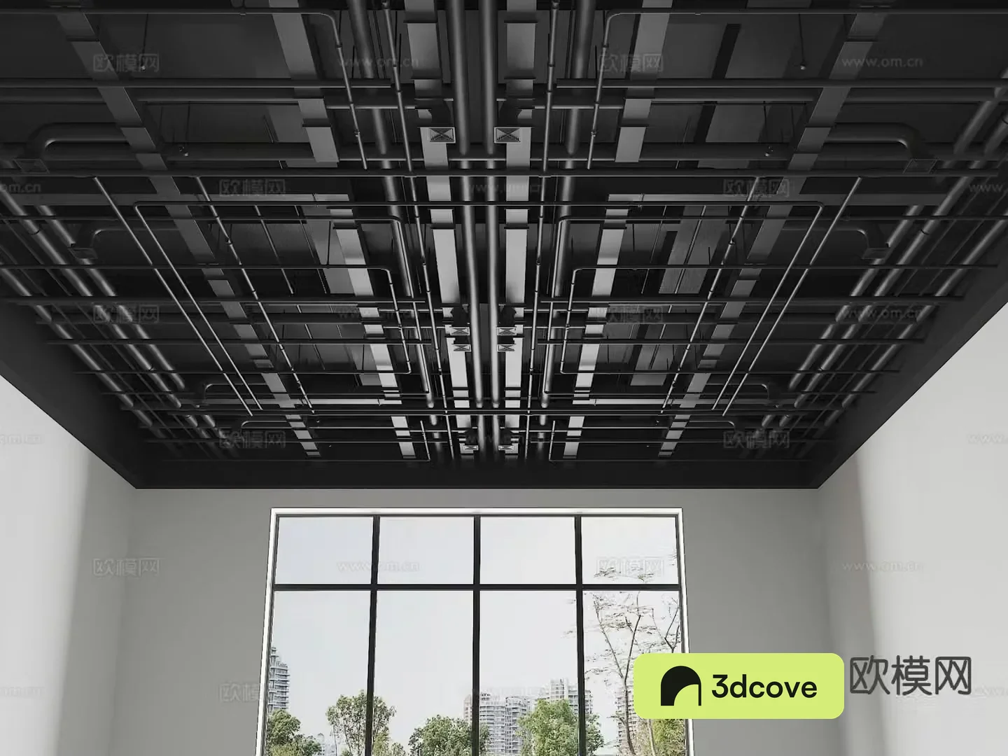 Industrial style ceiling pipe ceiling