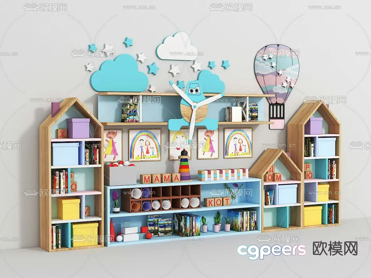 Children’s bookcase 3d model