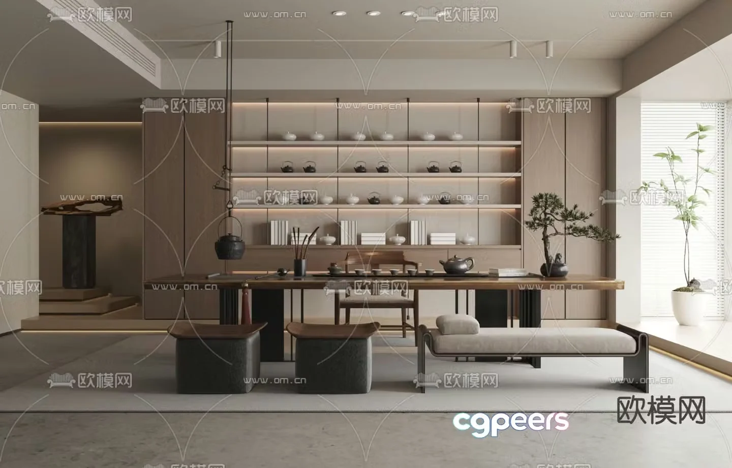 New Chinese tea room 3D model
