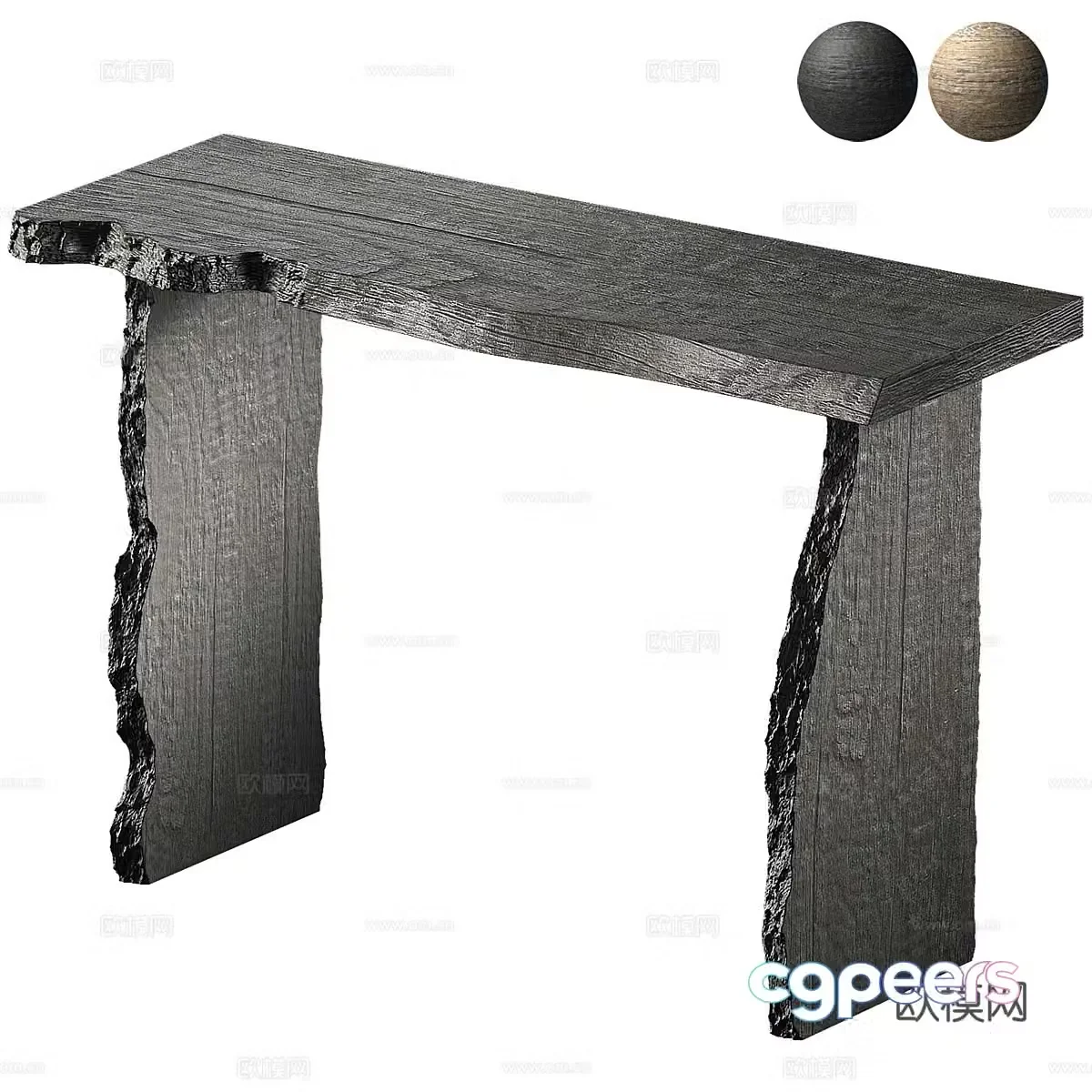 New Chinese style Wasabi solid wood end viewing platform 3D model