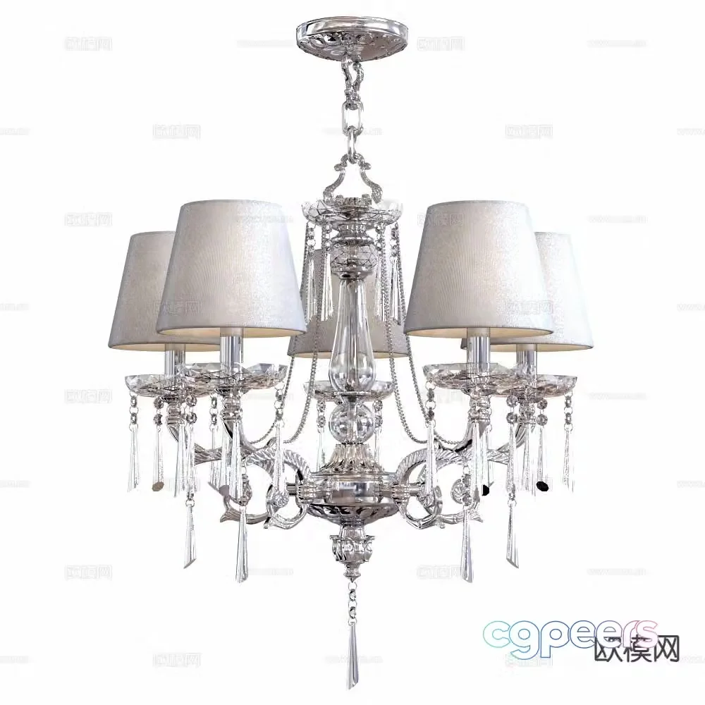 European crystal chandelier 3d model