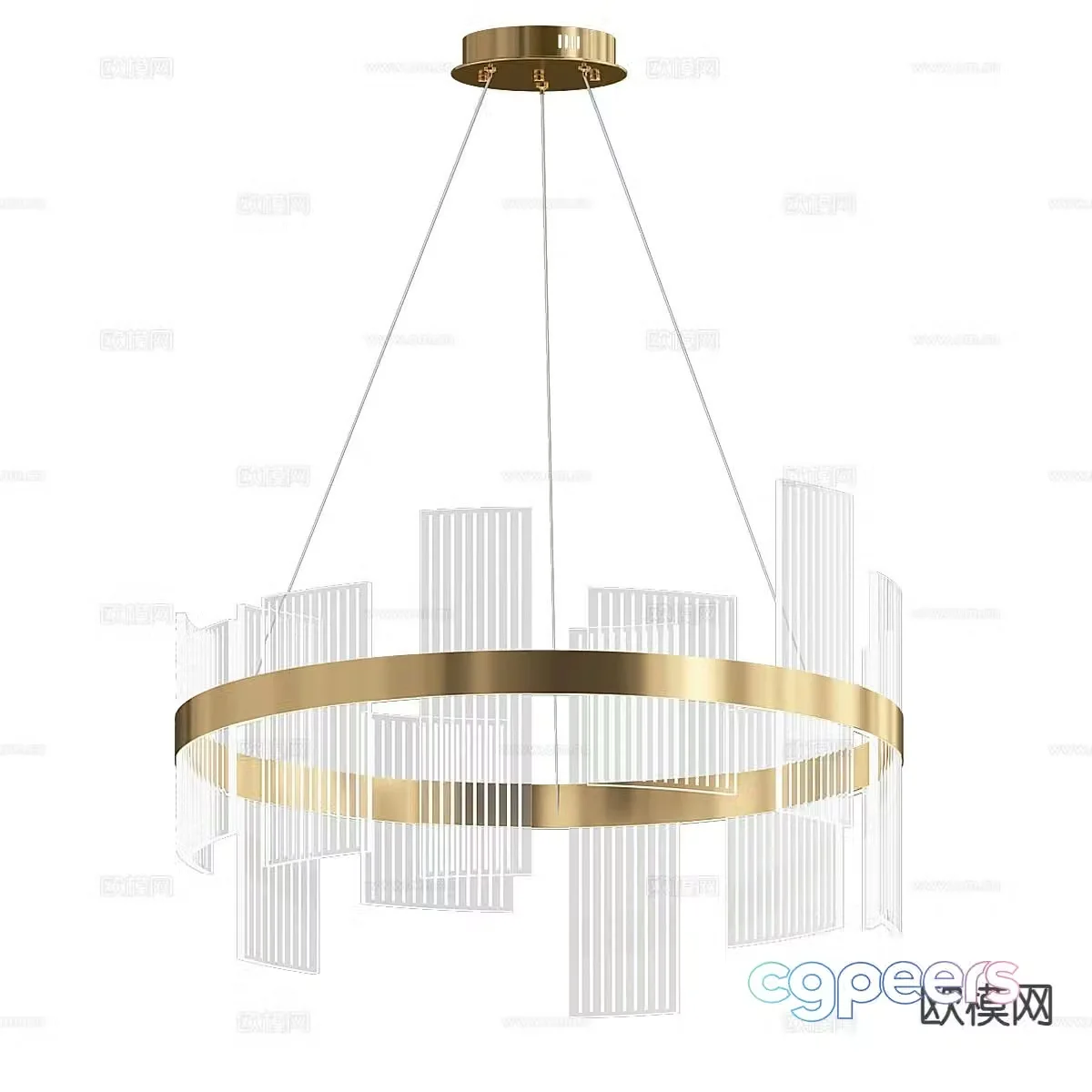 Light luxury chandelier ring chandelier 3d model