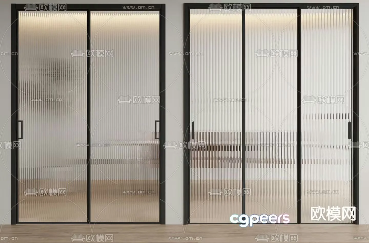 Changhong glass door sliding door kitchen door 3d model