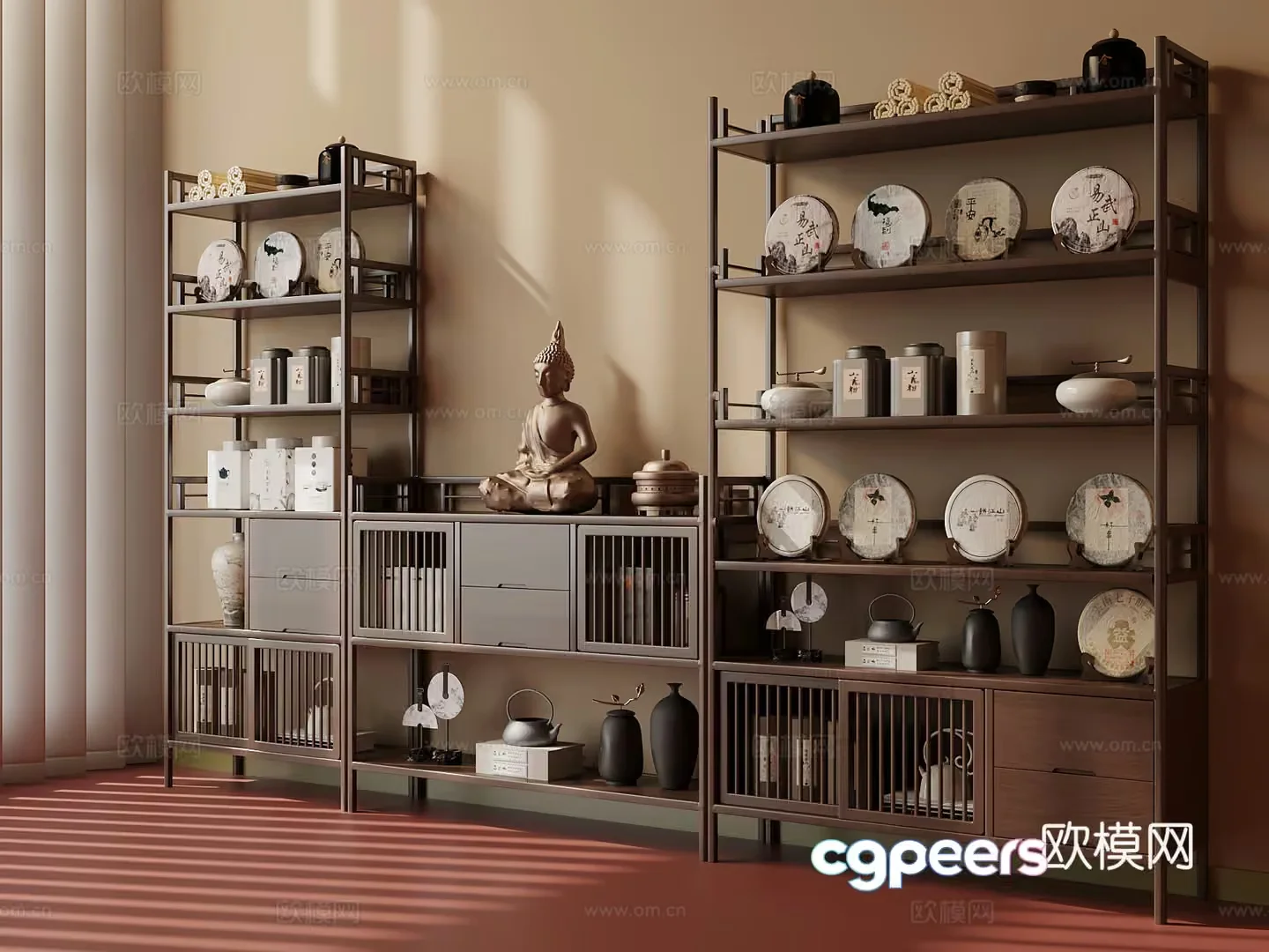 Modern Shelving Unit 3D Model – 20094 – VRAY Render