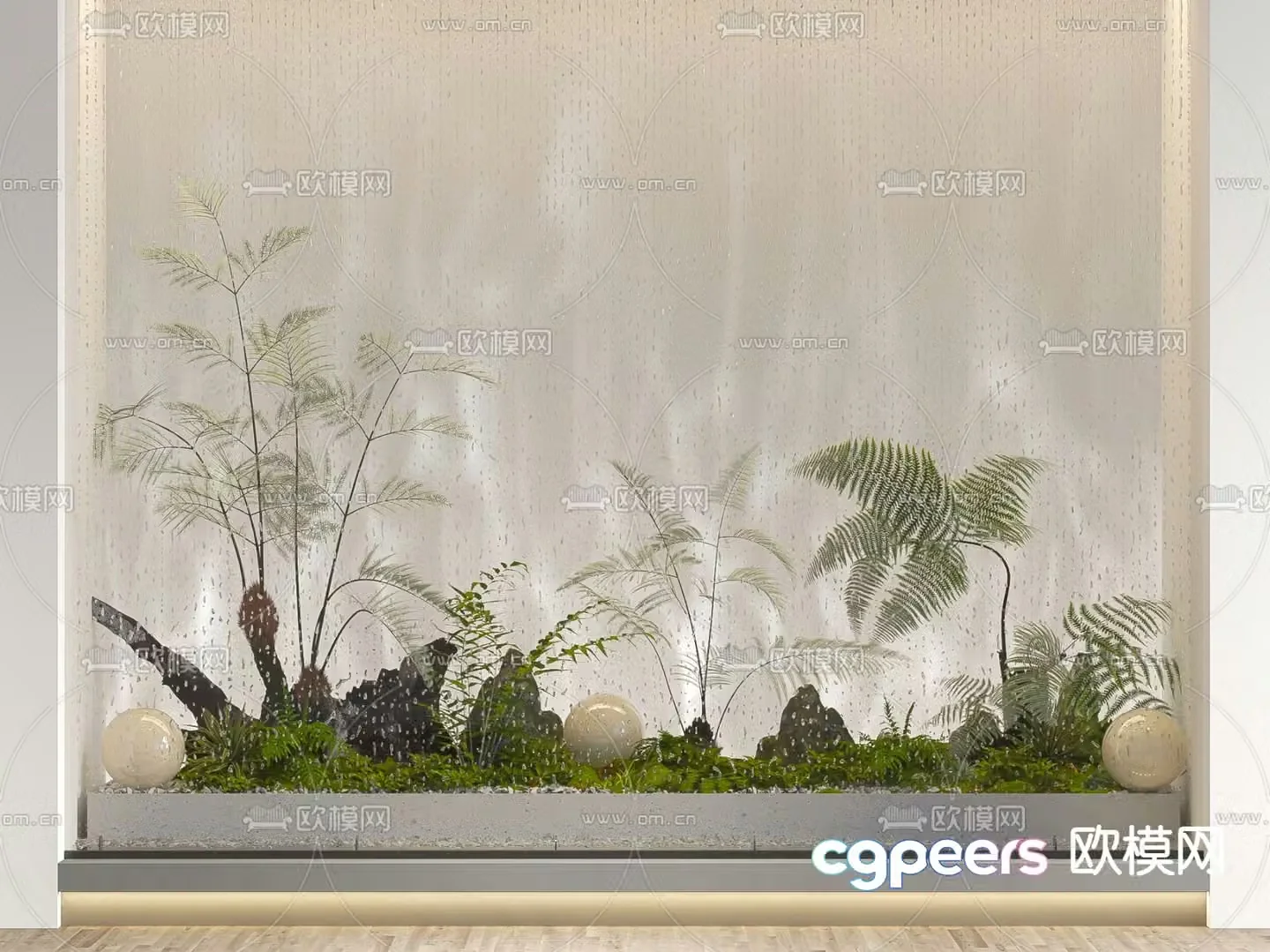 Water pattern lamp wall washer lamp landscape sketch 3D model