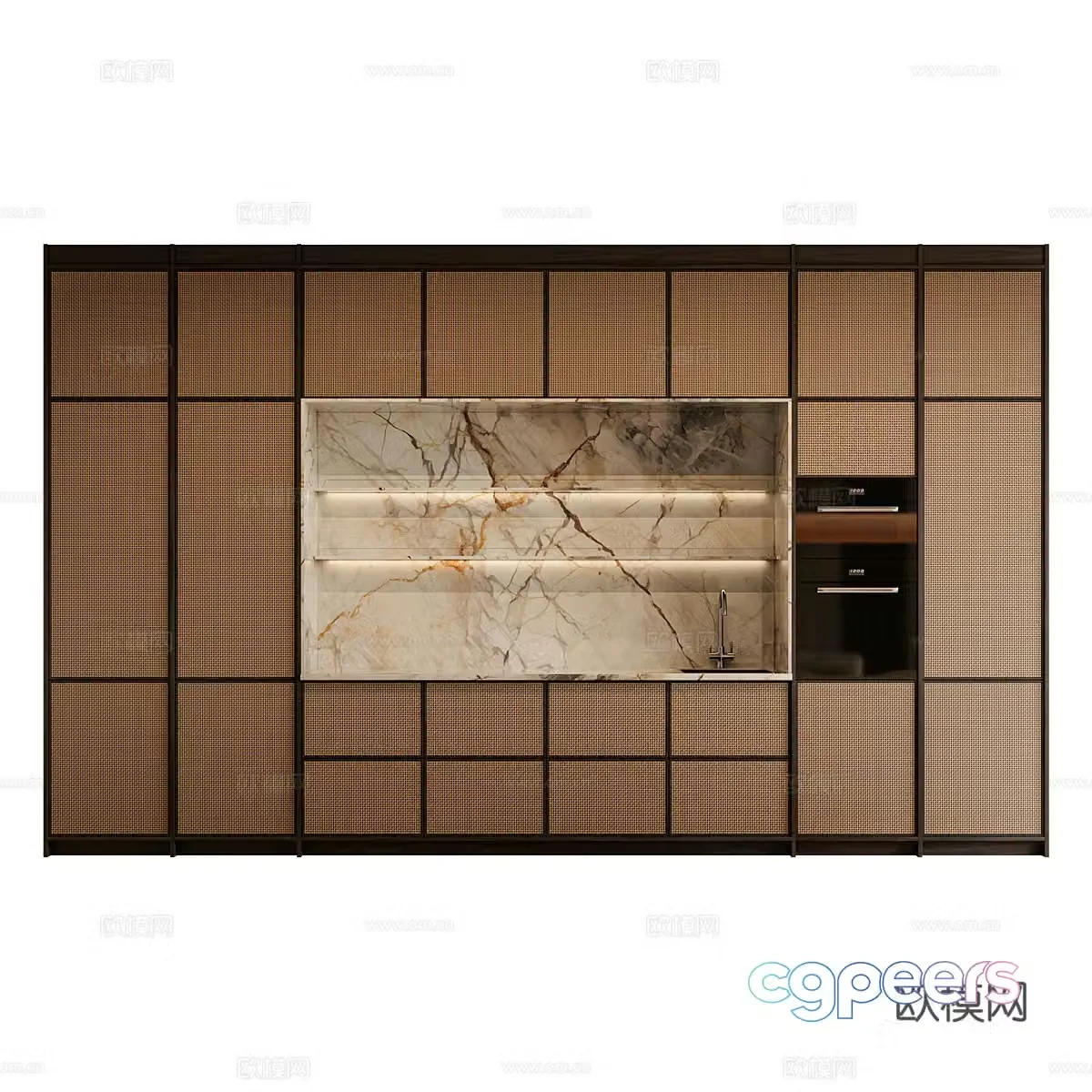 New Chinese style Wasabi Cabinet Tea Cabinet 3D Model