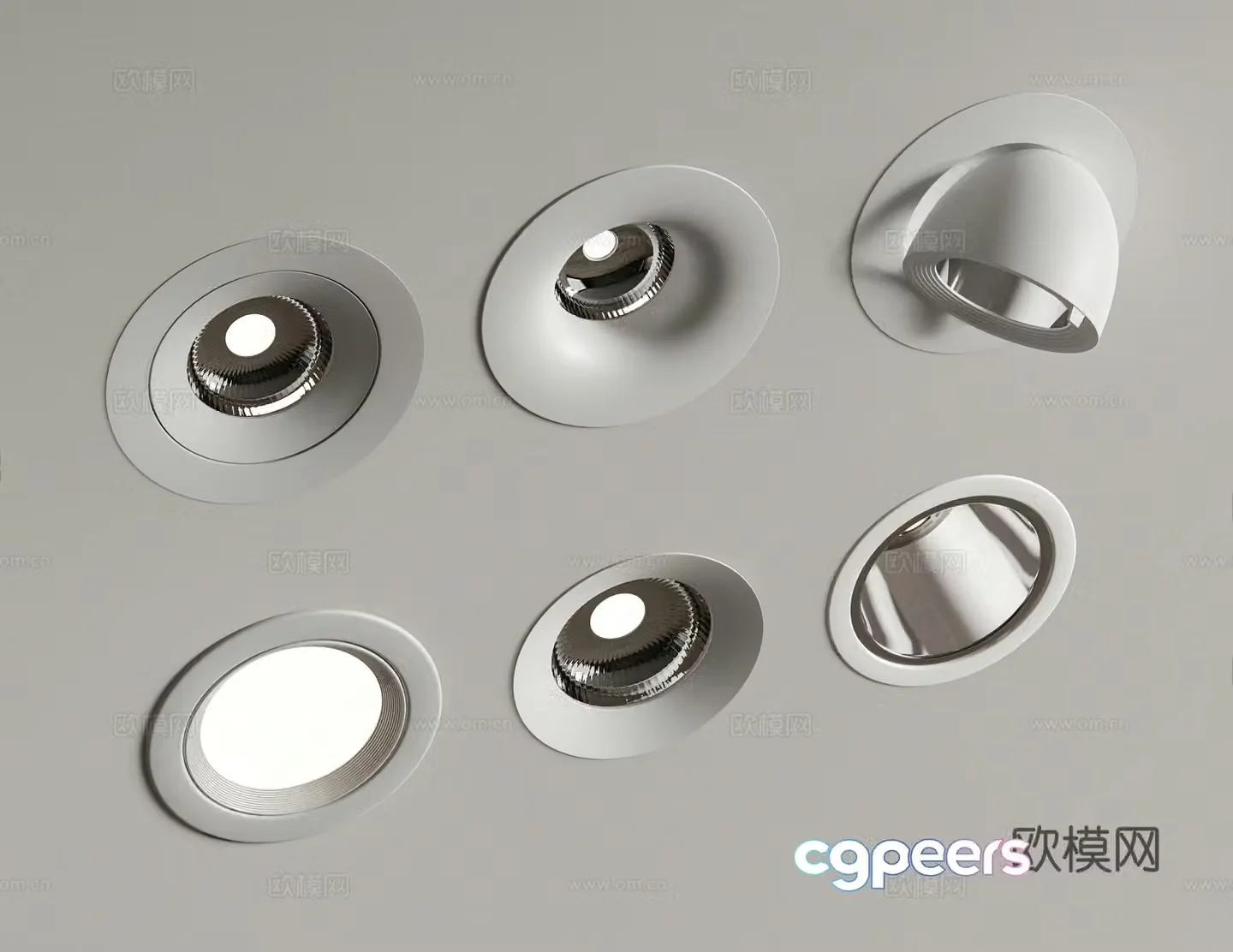Modern downlight spotlight combination Inline downlight spotlight hill lamp steering spotlight 3D model