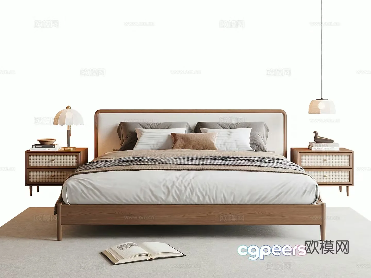 Wasabi Middle Style Double Bed 3D Model