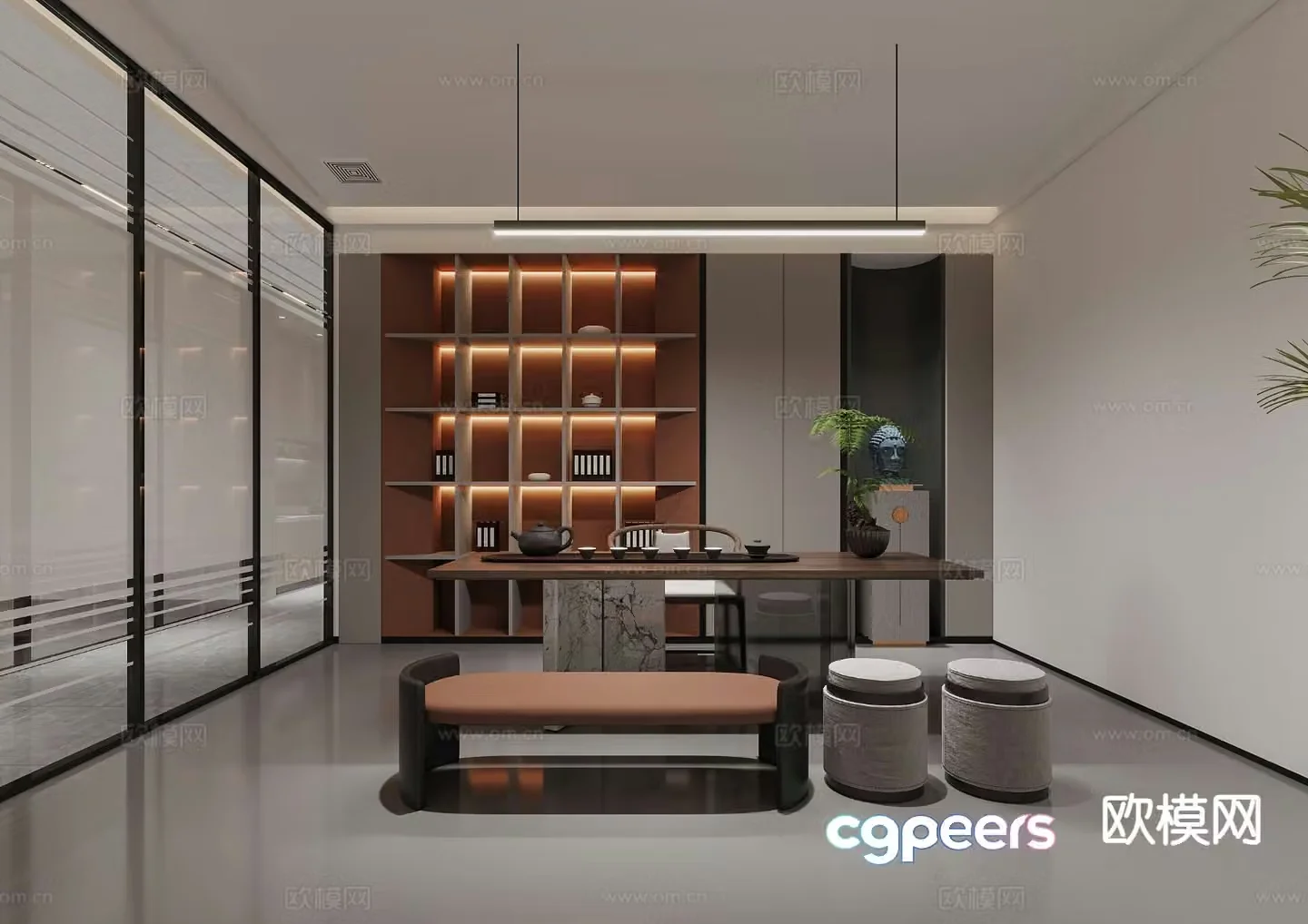 New Chinese tea room 3d model