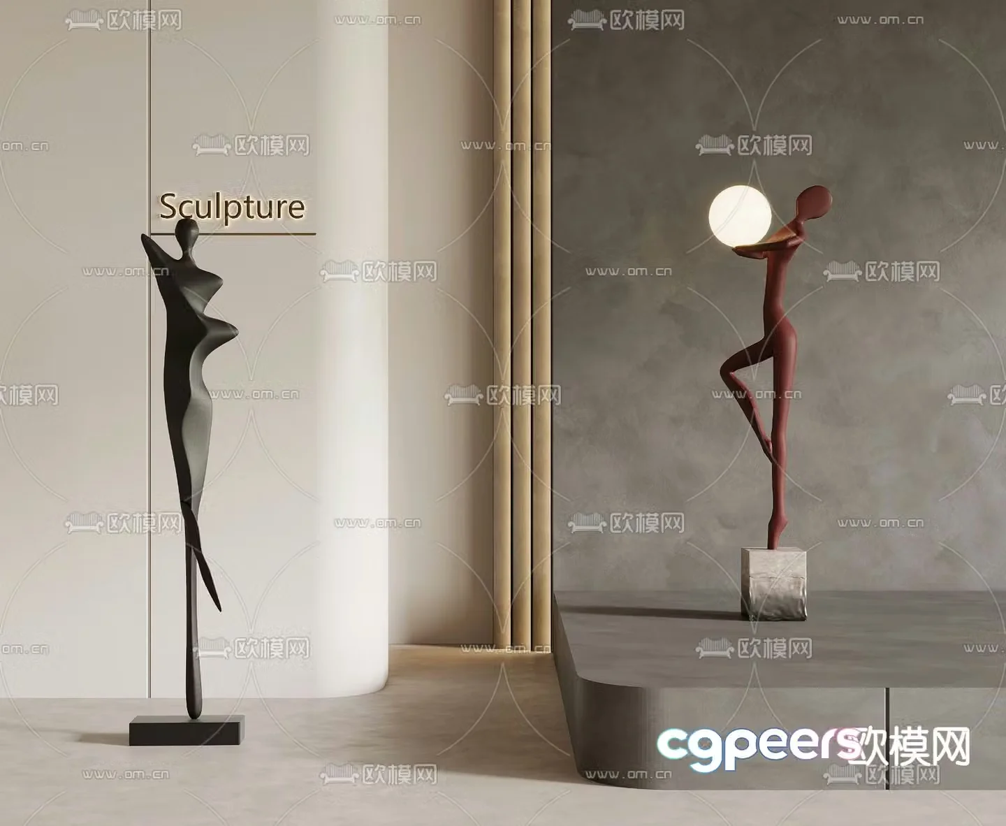 Modern floor sculpture 3d model
