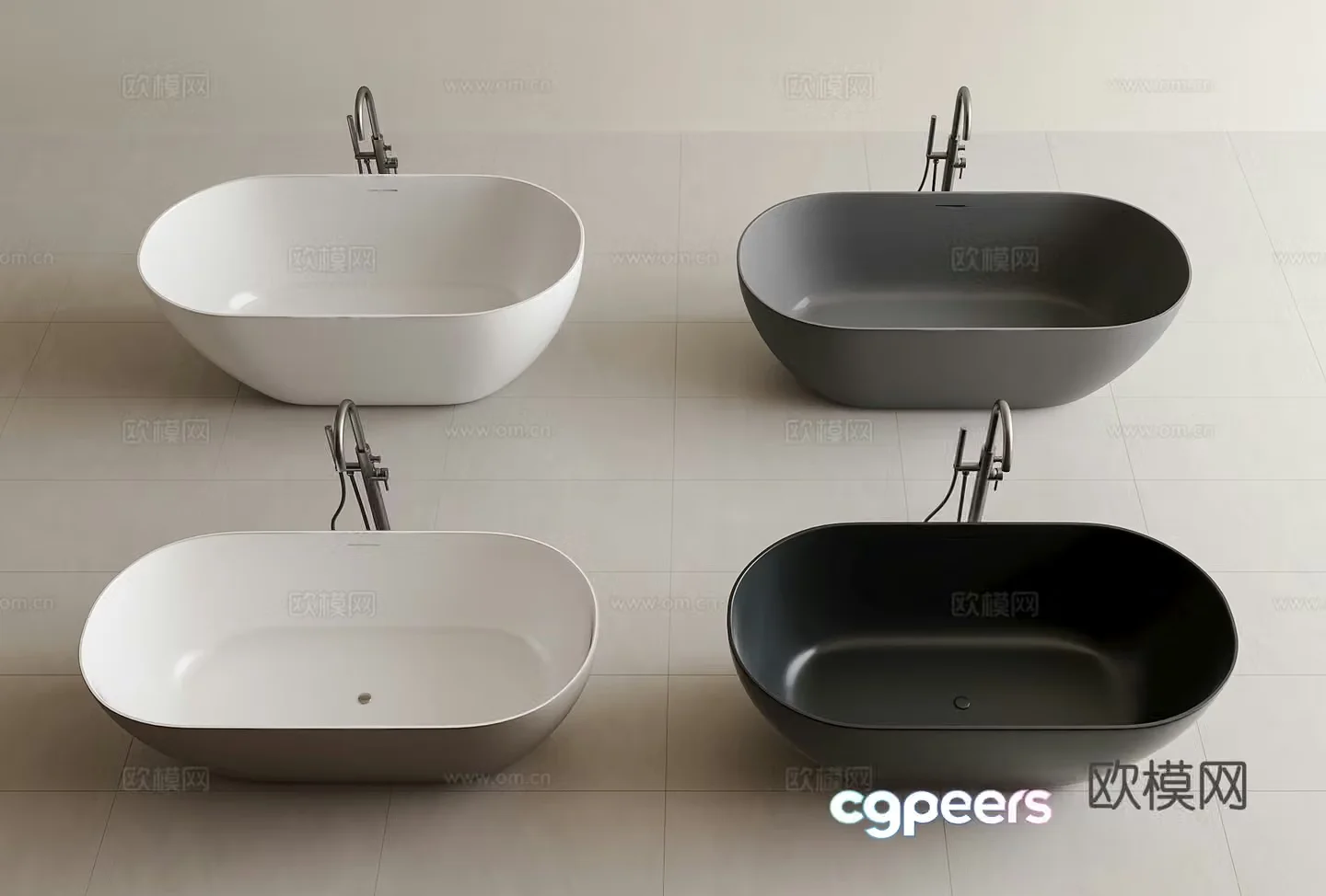 Bathtub Integrated Bathtub Bathtub faucet Jacuzzi Hotel Bathtub Modern Bathtub 3D Model