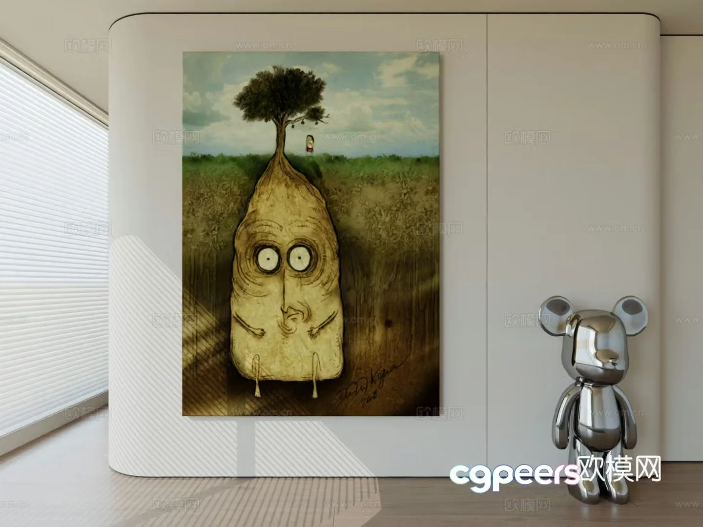 Modern minimalist hanging painting abstract art hanging painting 3d model