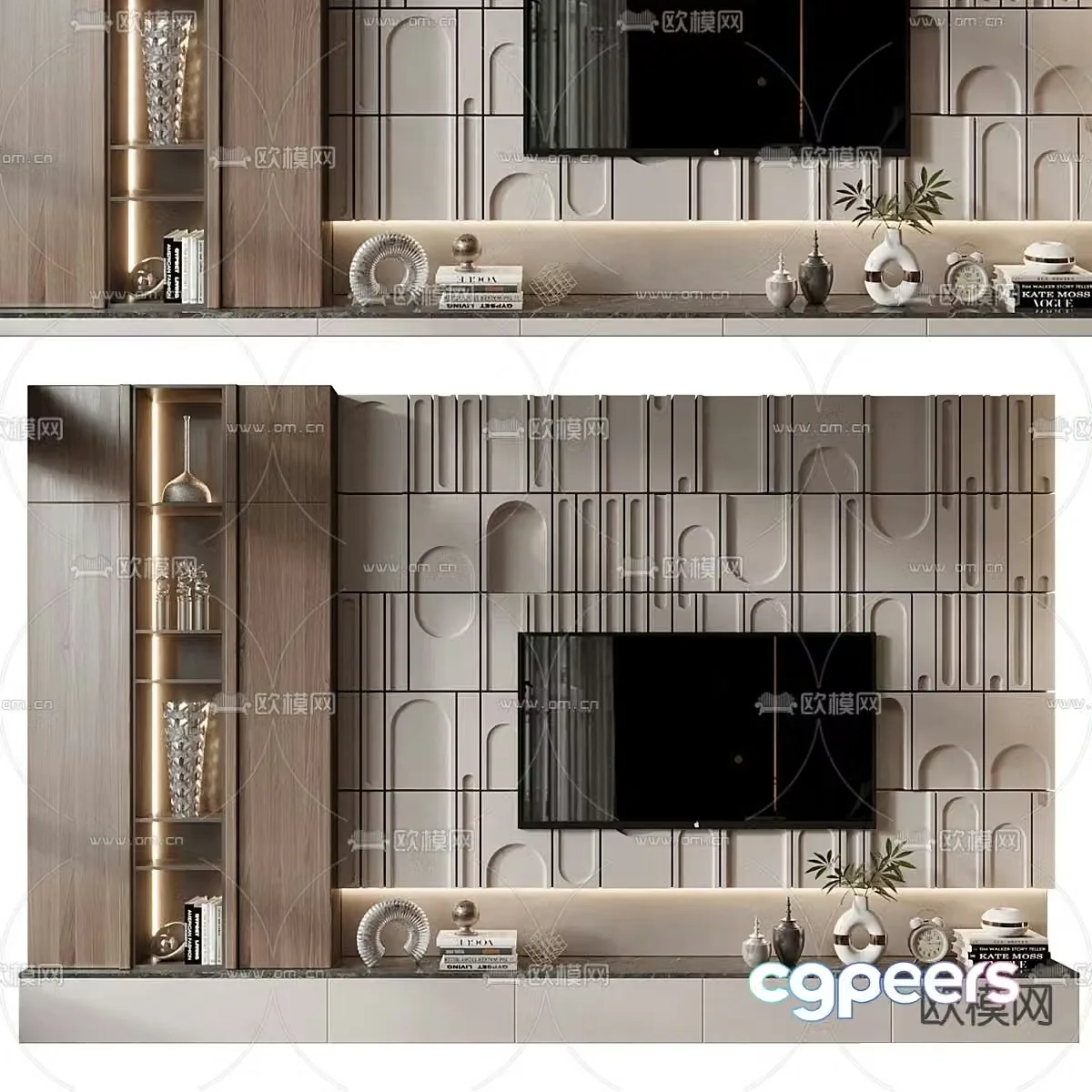 TV background wall TV wall 3d model