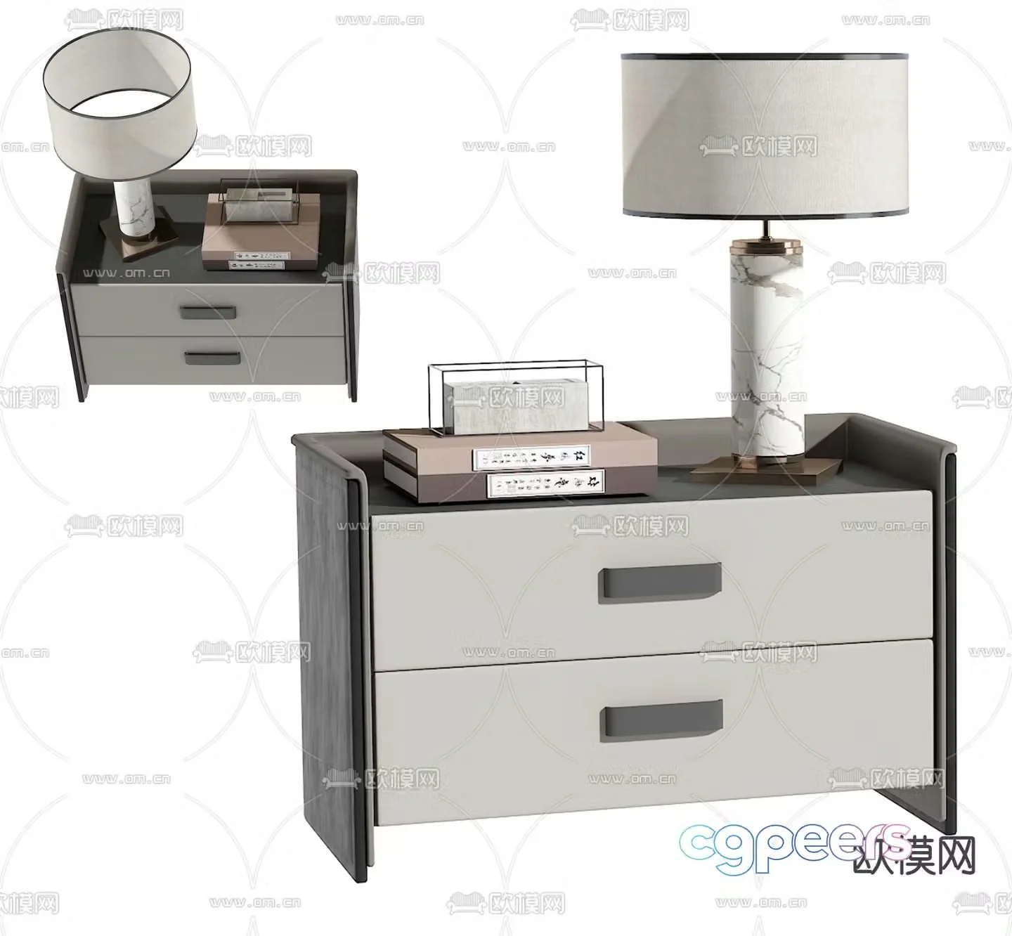 New Chinese style bedside table 3d model