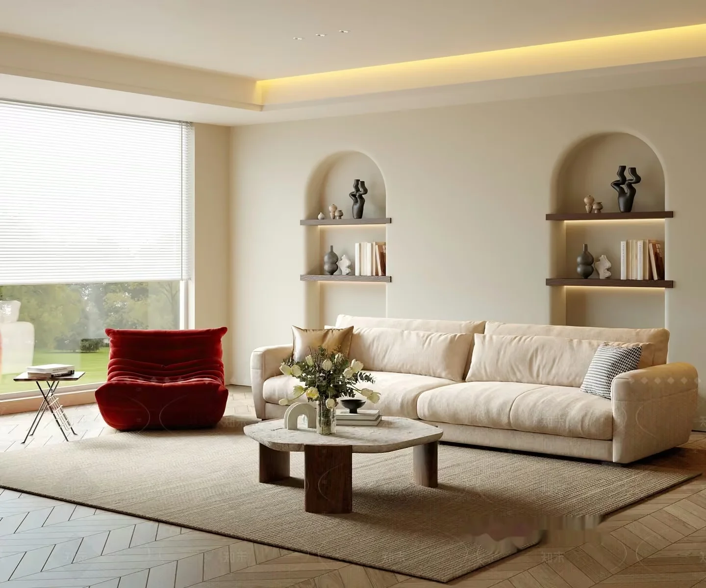 Modern Living Room 3D Model – 5017 – CORONA Render
