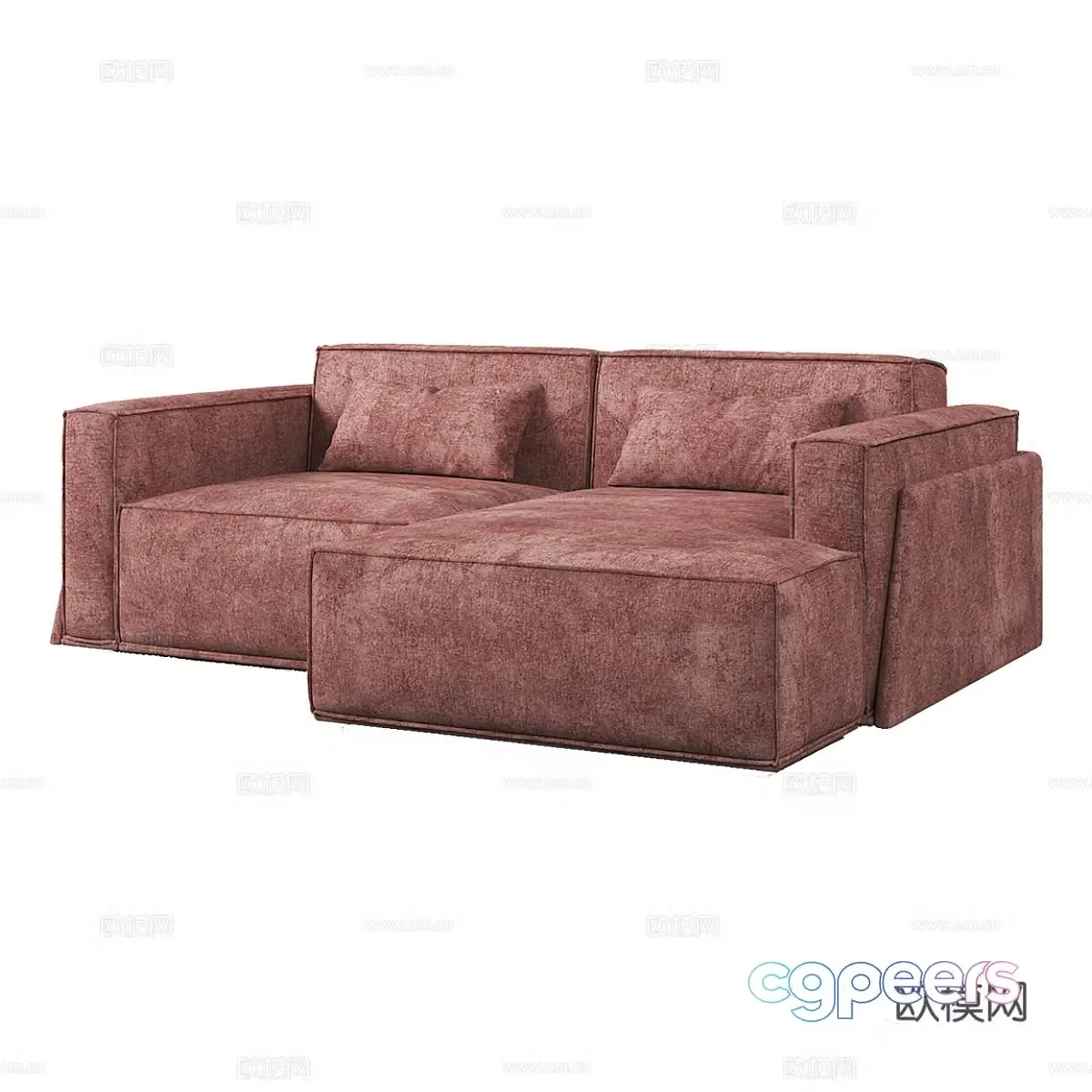 Modern simple double sofa 3d model