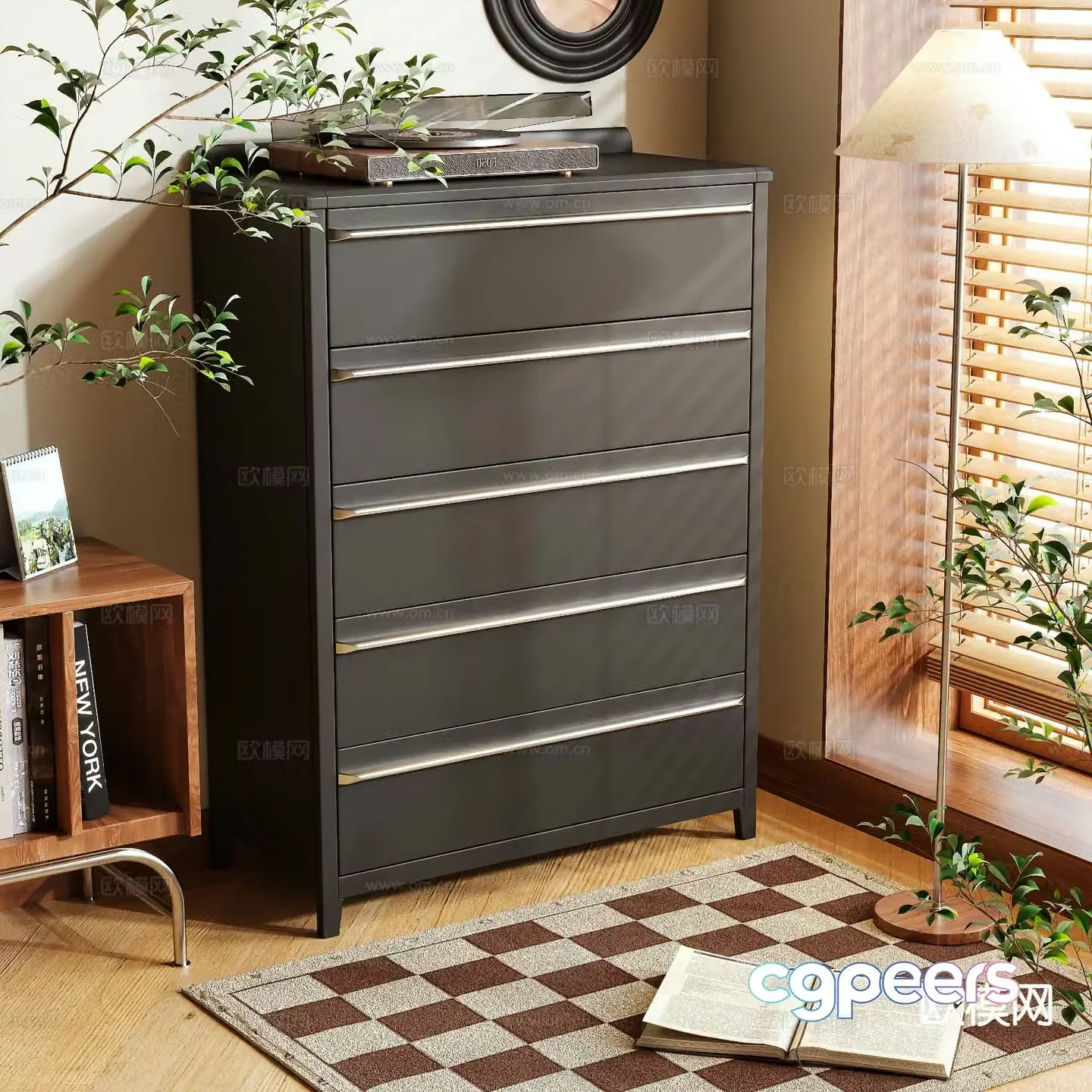 Medieval style chest of drawers chest of drawers storage cabinet 3d model