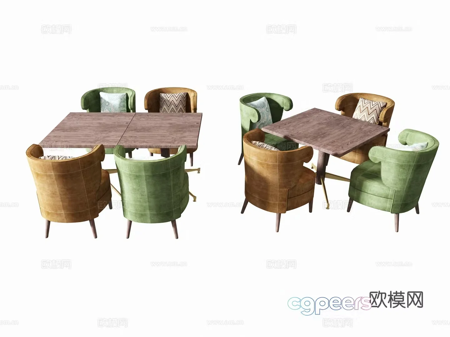 Nordic dining table and chairs 3d model