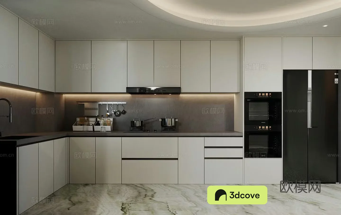 Modern open kitchen Semi-open kitchen supplies combination Gas stove