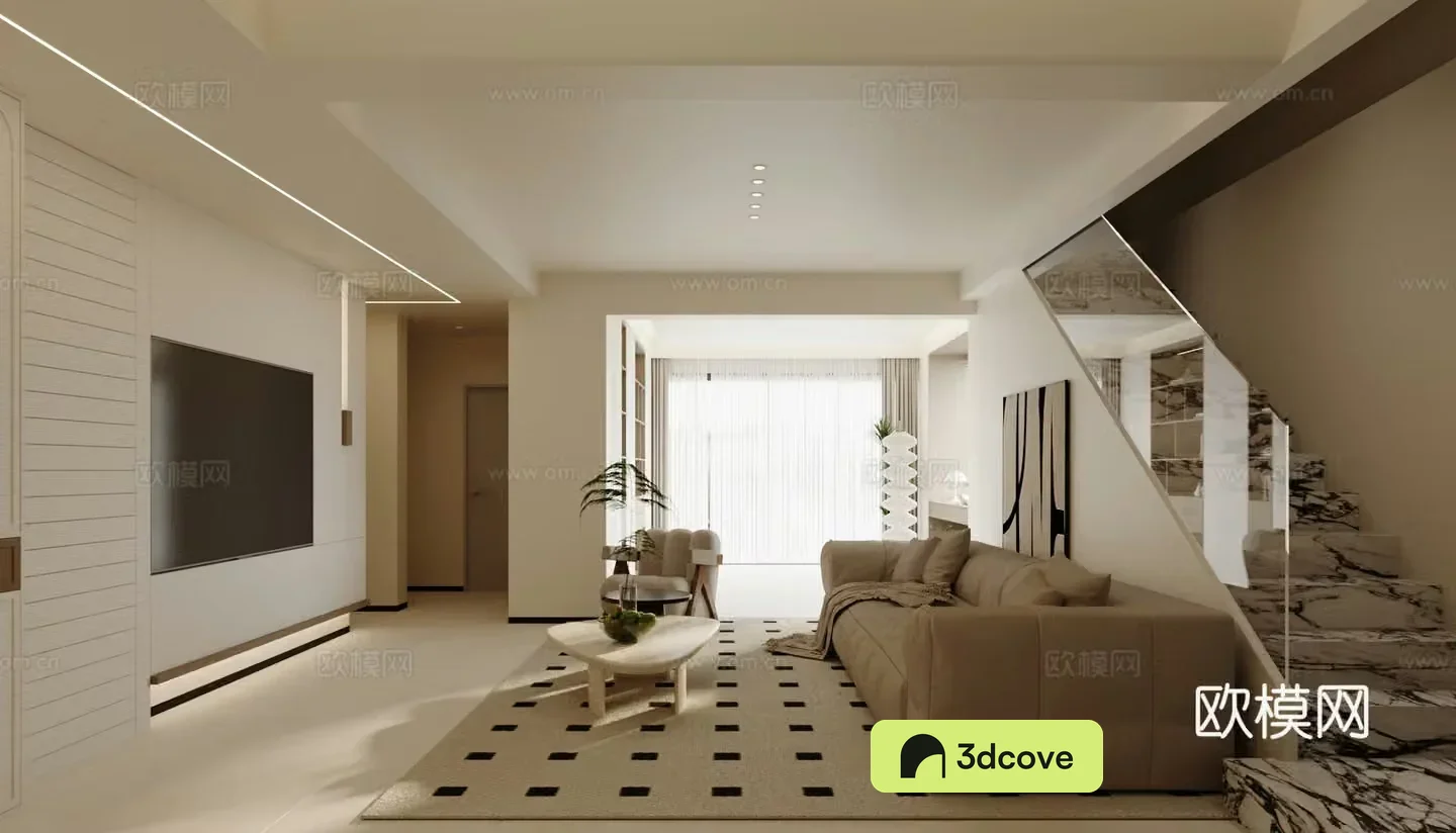 Modern Creamy Living Room