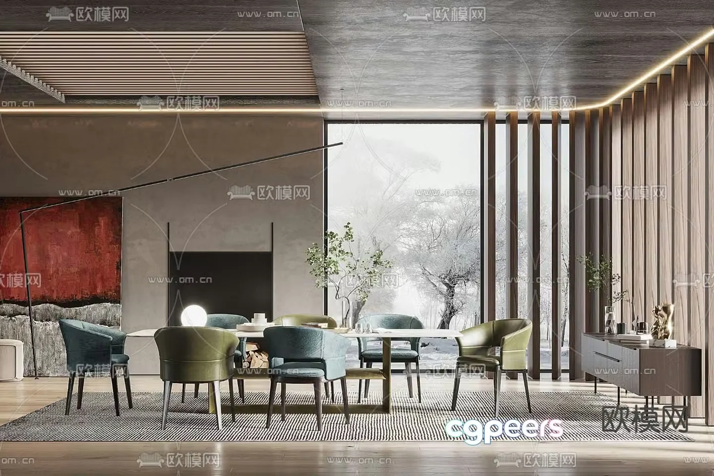 Molteni&C modern restaurant 3d model
