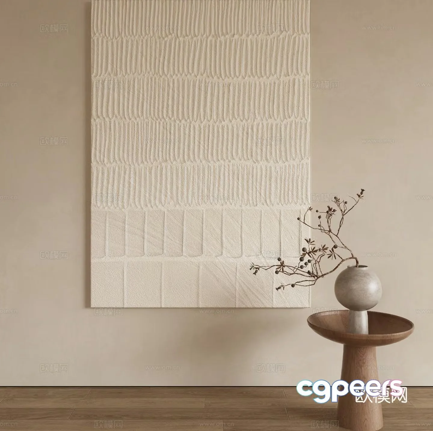 Modern texture painting decorative painting 3d model