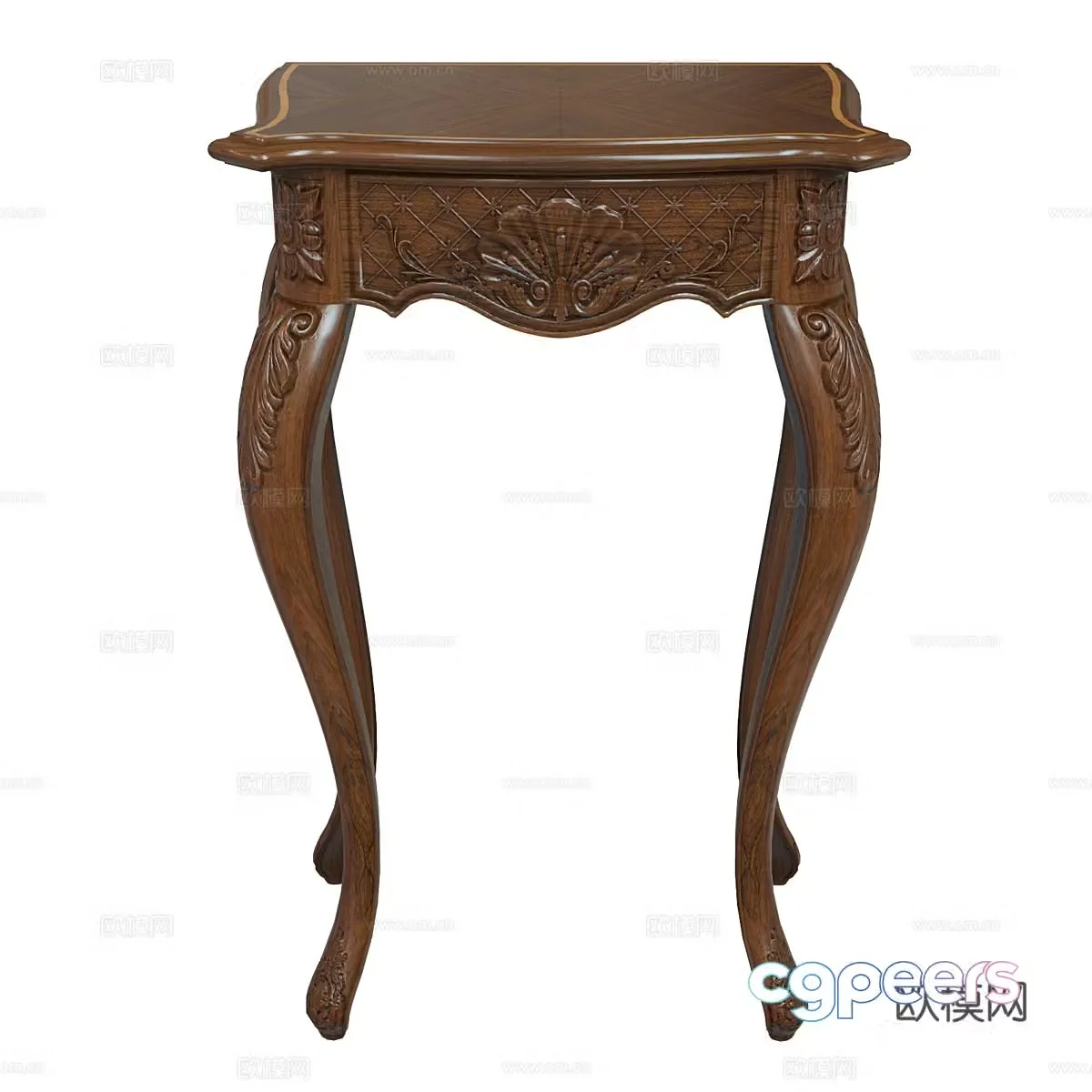 American classic retro wooden side table 3D model