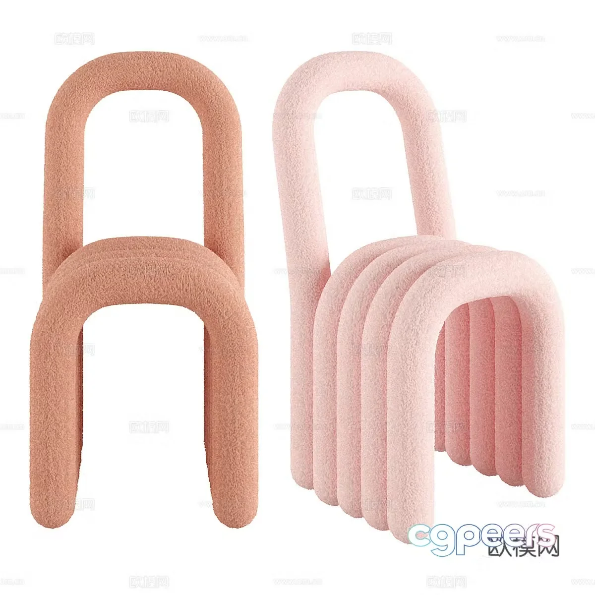 Children’s single chair dining chair 3d model
