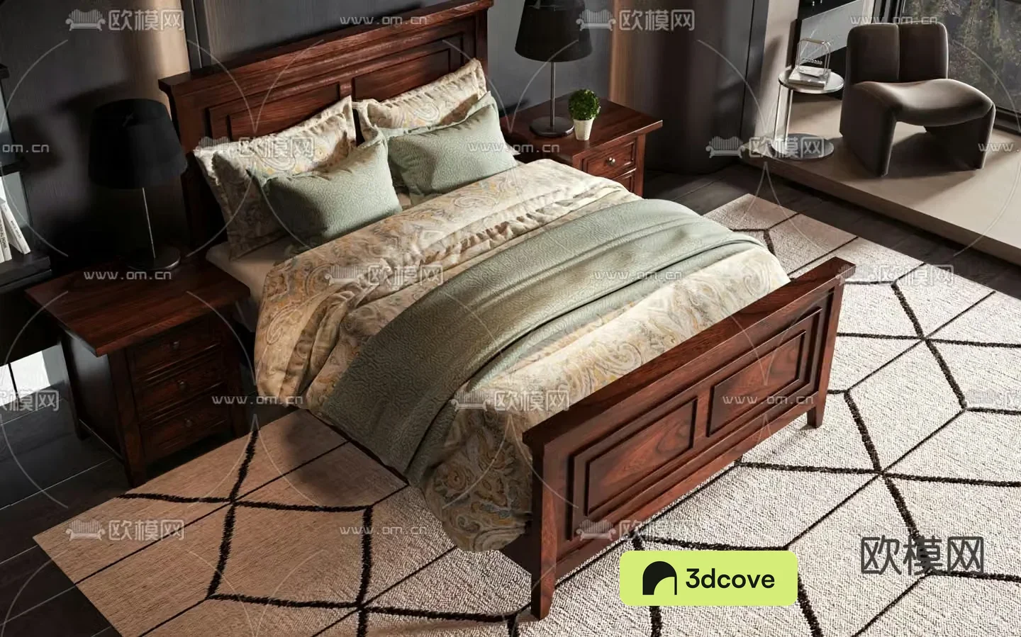 American double bed