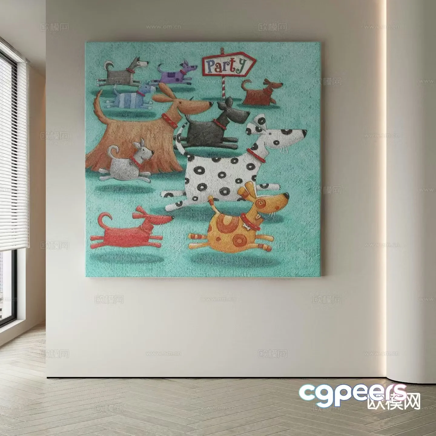 Decorative painting animal painting hanging painting 3d model