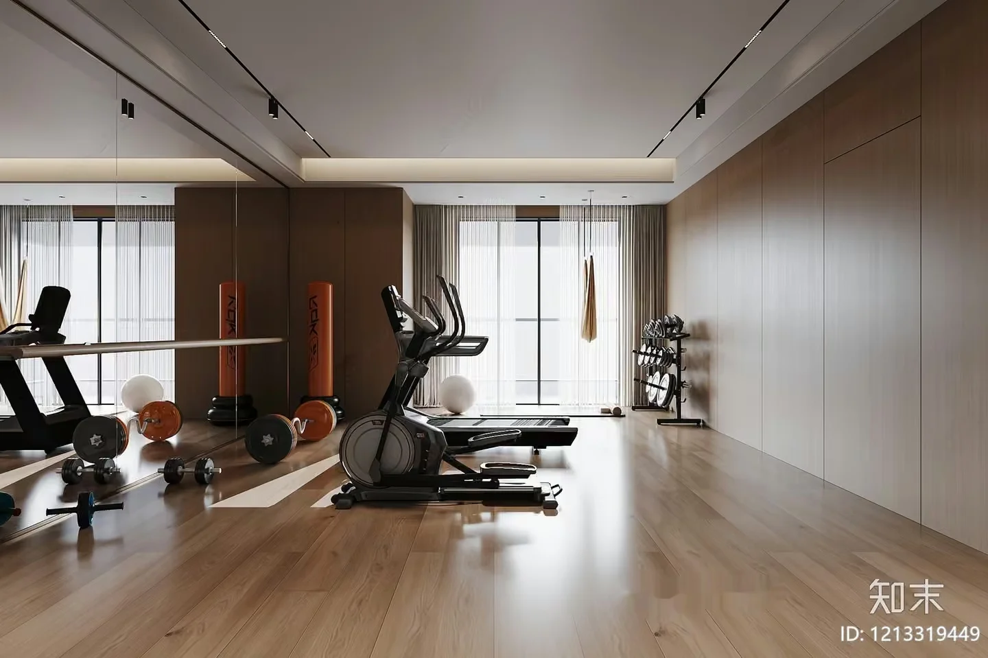 Modern Exercise Room 3D Model – 9657 – VRAY Render