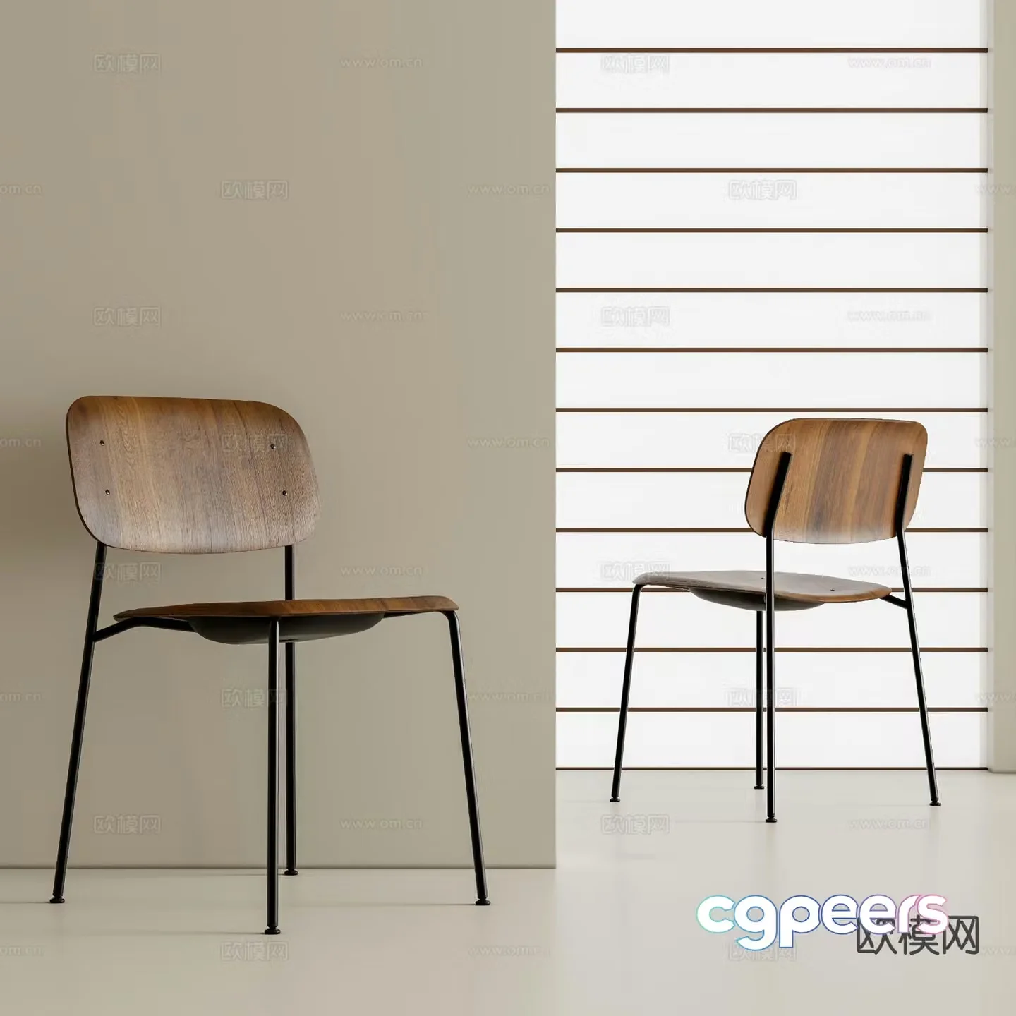 Modern chair dining chair 3d model