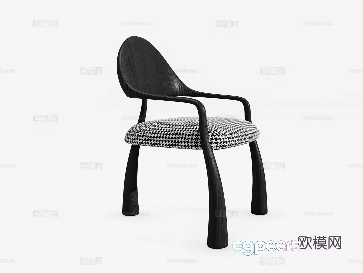 Modern dining chair single chair 3d model