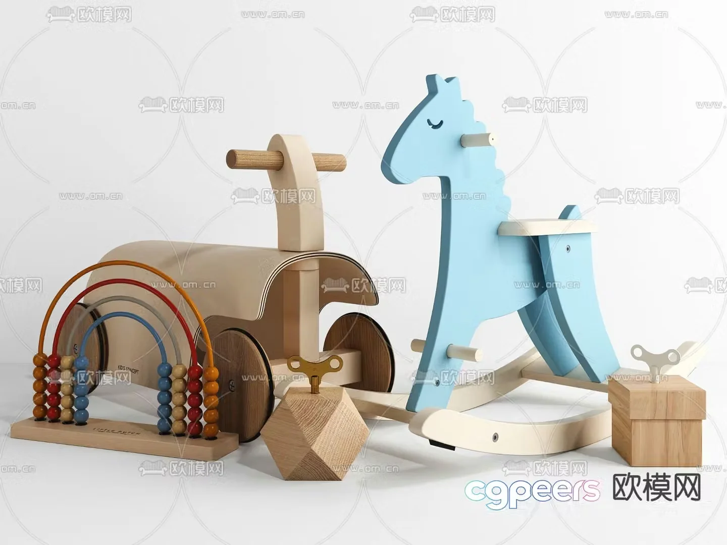 Modern children’s toy rocking horse 3d model