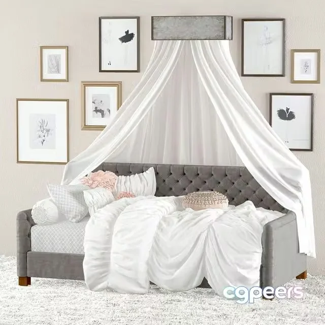 3ds Max Free – Devyn Tufted Velvet Daybed , Restoration Hardware