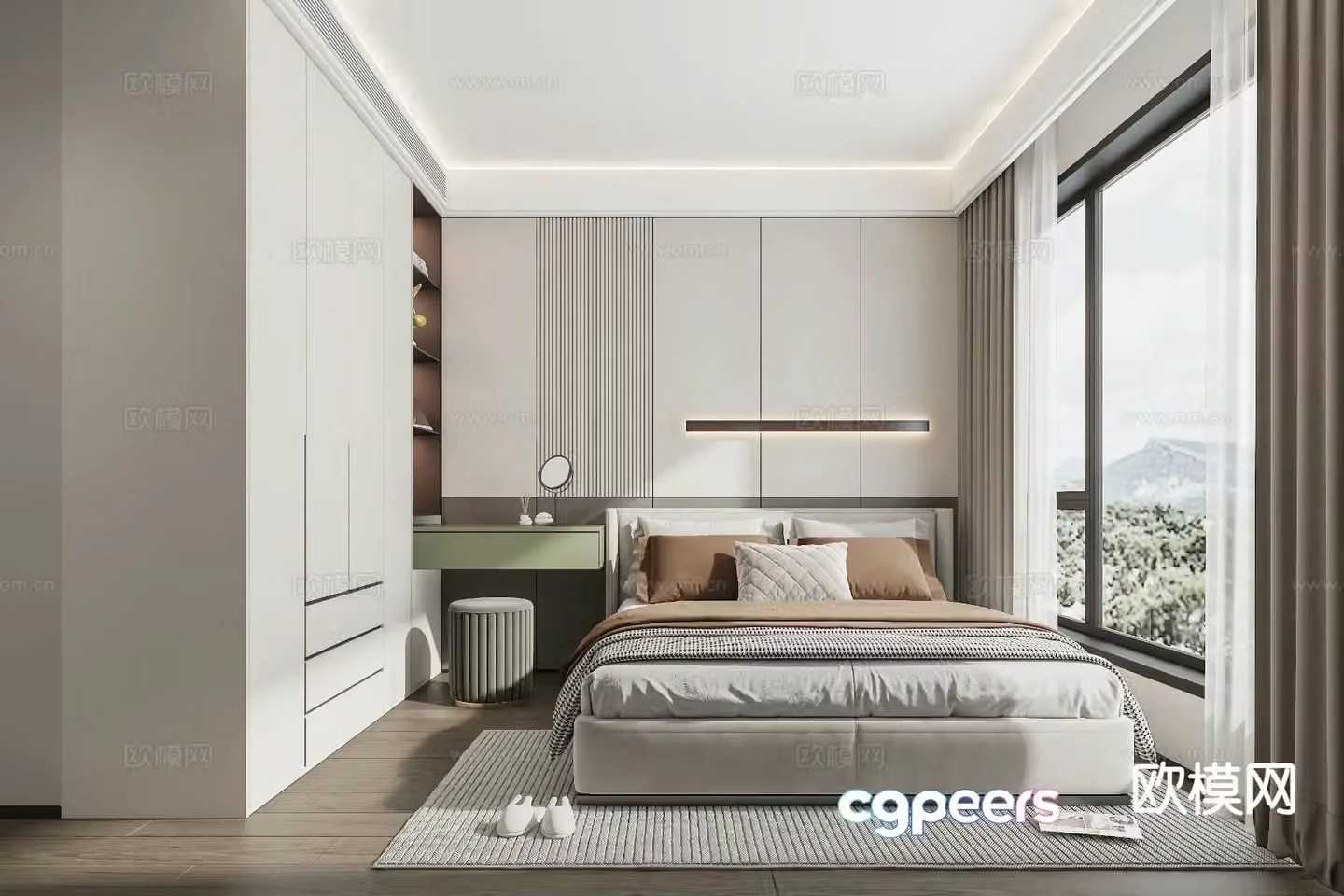 Modern bedroom second bedroom 3d model