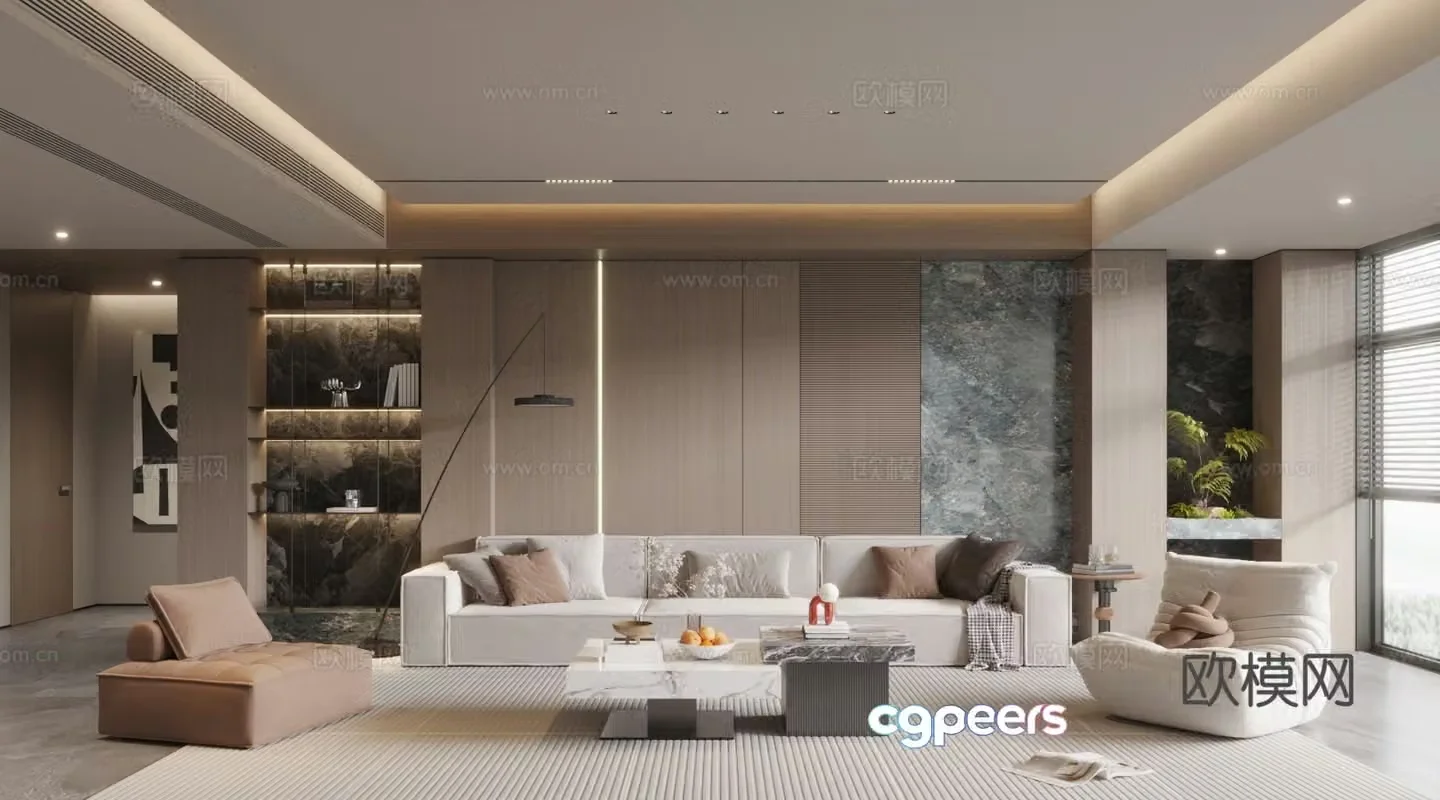 Modern home living room 3d model design 3d model