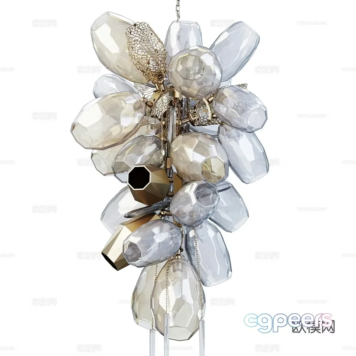 Modern Italian bell decorative chandelier 3d model