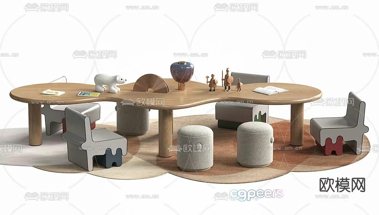 Children’s table and chair 3d model