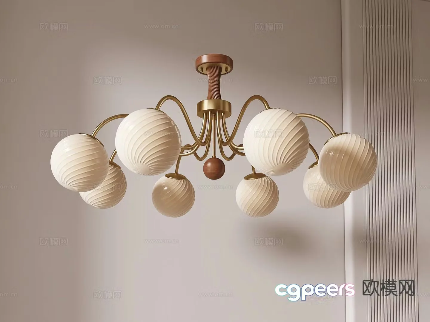 Medieval style chandelier 3d model