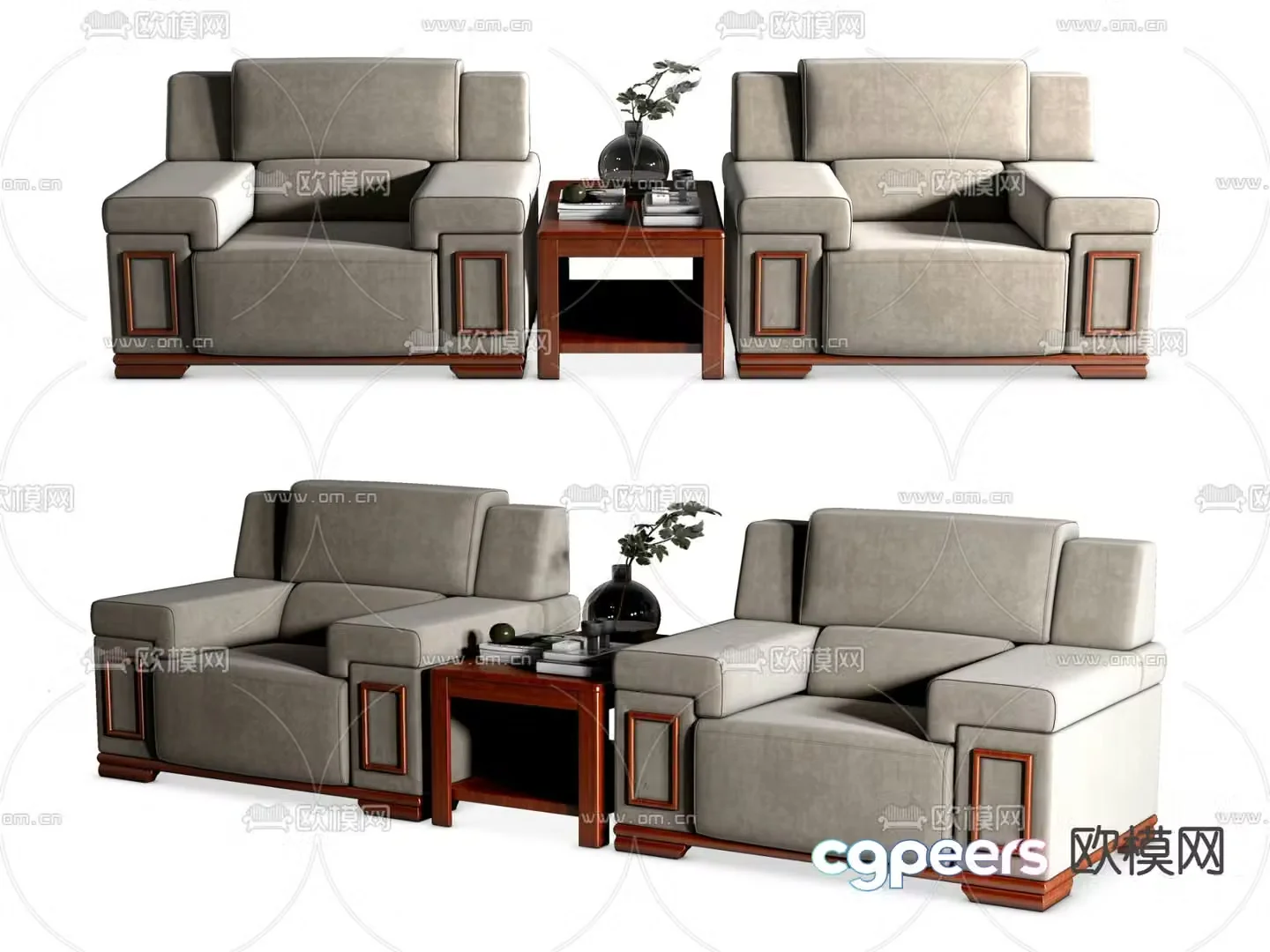 Modern office sofa single sofa 3d model
