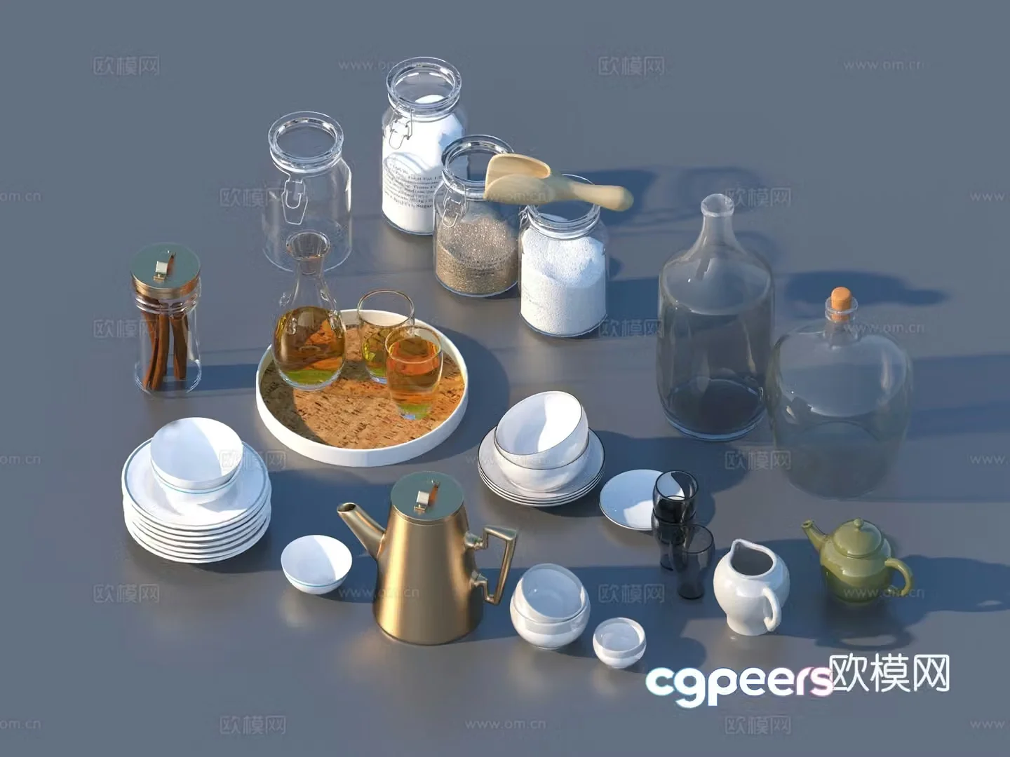 Tableware Bowl Plate Kitchen Utensils Daily necessities 3D Model
